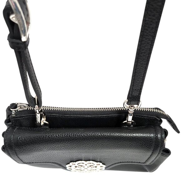 Brighton Ferrara EVE Crossbody Bag Black Leather Adjustable Strap Zip Closure - Picture 10 of 15